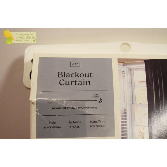 Threshold 50x63" Blackout Henna Rod Pocket Window Curtain Panel Black* - Picture 3 of 11